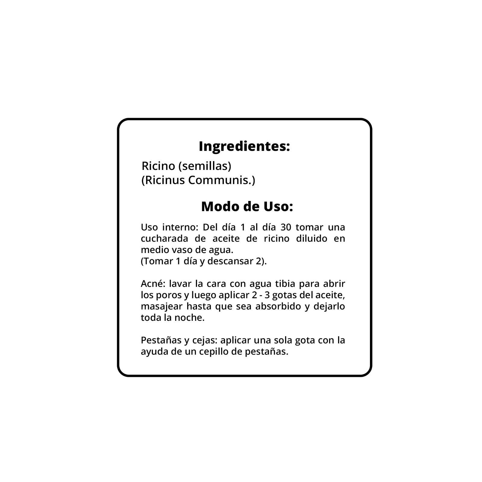 ACEITE DE RICINO (COMESTIBLE)