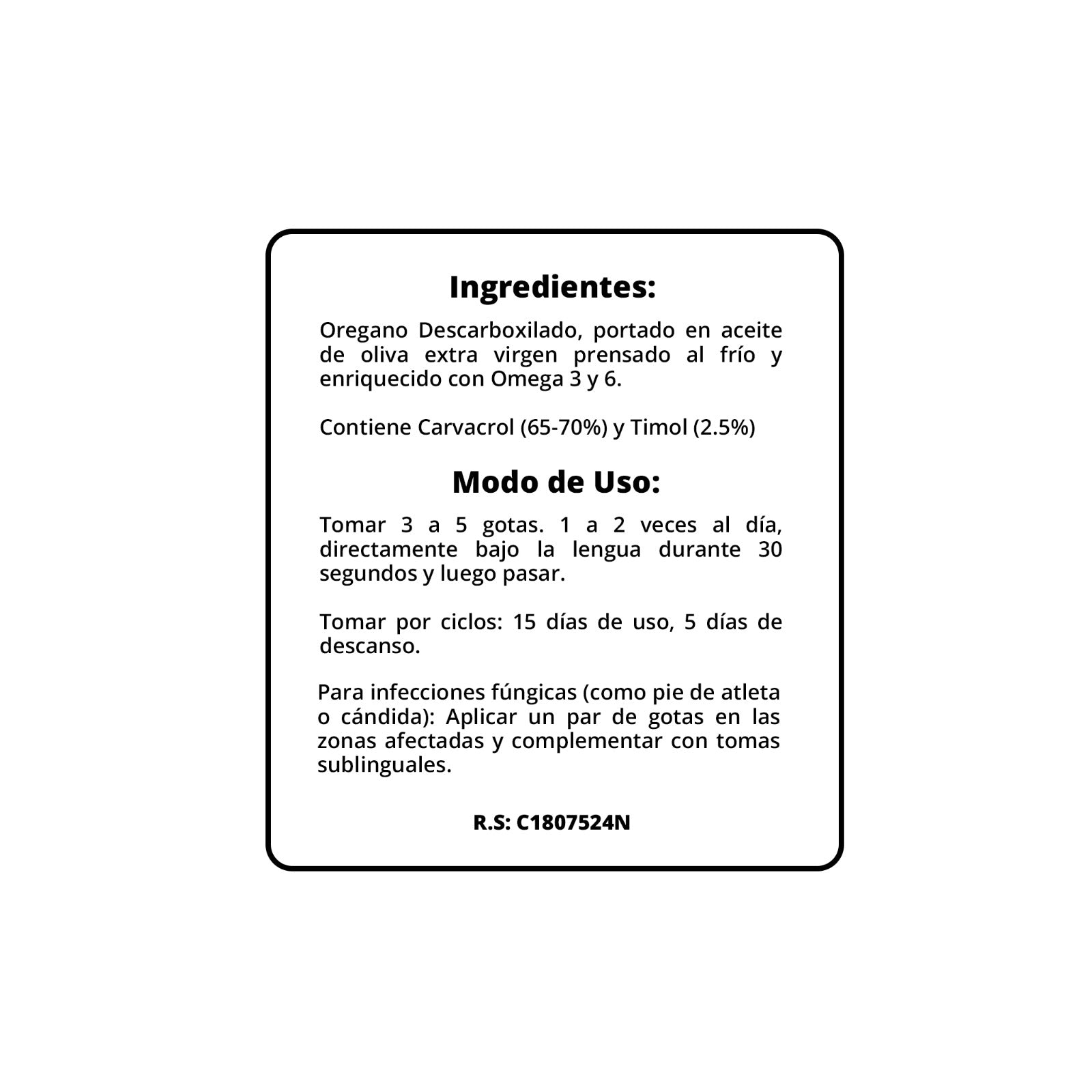 ACEITE DE OREGANO (COMESTIBLE)